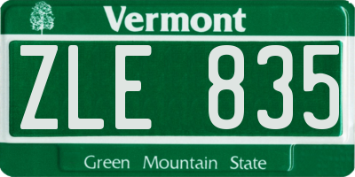 VT license plate ZLE835