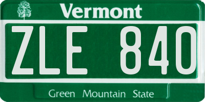 VT license plate ZLE840