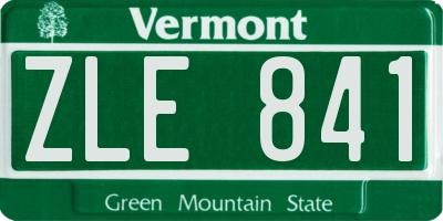 VT license plate ZLE841