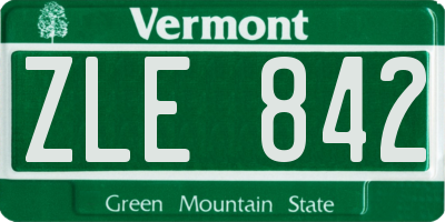 VT license plate ZLE842