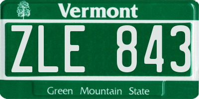 VT license plate ZLE843