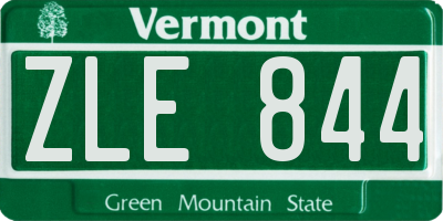 VT license plate ZLE844