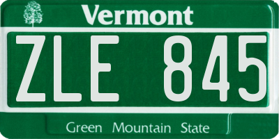 VT license plate ZLE845