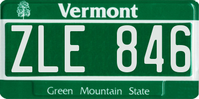 VT license plate ZLE846
