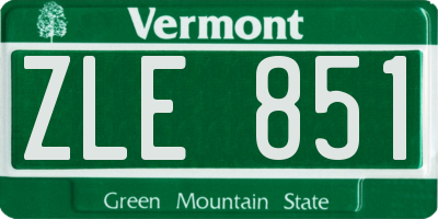 VT license plate ZLE851