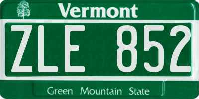 VT license plate ZLE852
