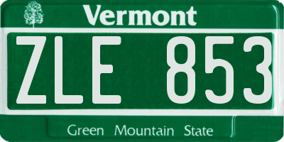 VT license plate ZLE853