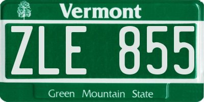 VT license plate ZLE855