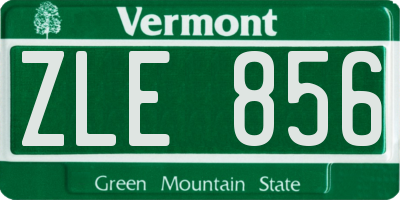VT license plate ZLE856