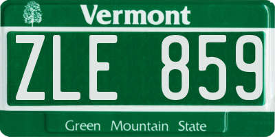 VT license plate ZLE859