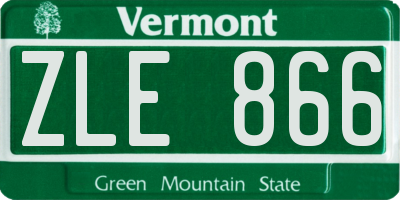 VT license plate ZLE866