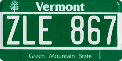 VT license plate ZLE867
