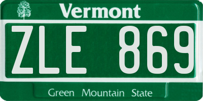 VT license plate ZLE869