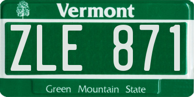 VT license plate ZLE871