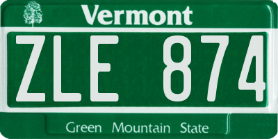 VT license plate ZLE874
