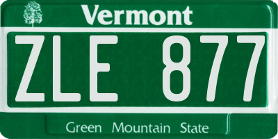VT license plate ZLE877