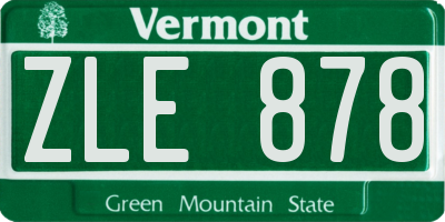 VT license plate ZLE878