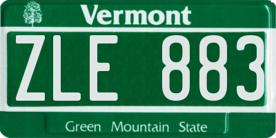 VT license plate ZLE883