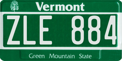 VT license plate ZLE884