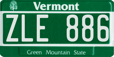 VT license plate ZLE886