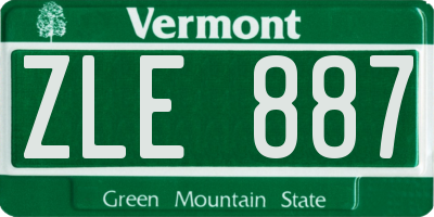 VT license plate ZLE887