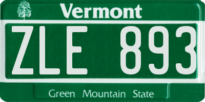 VT license plate ZLE893