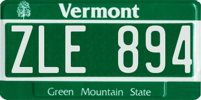 VT license plate ZLE894