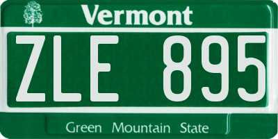 VT license plate ZLE895