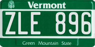 VT license plate ZLE896
