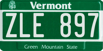 VT license plate ZLE897