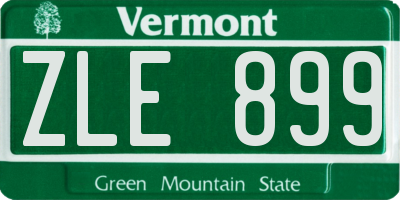 VT license plate ZLE899