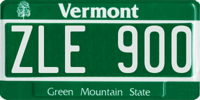 VT license plate ZLE900