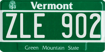 VT license plate ZLE902