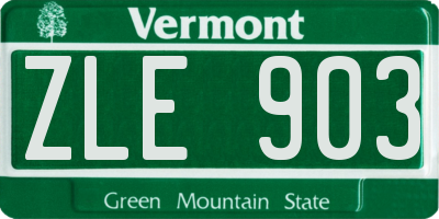 VT license plate ZLE903
