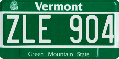 VT license plate ZLE904