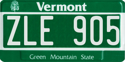 VT license plate ZLE905