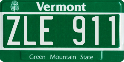 VT license plate ZLE911