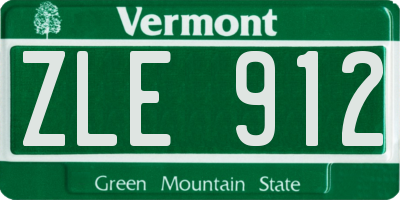 VT license plate ZLE912