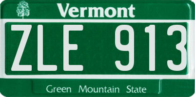 VT license plate ZLE913