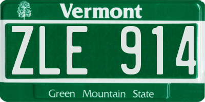 VT license plate ZLE914