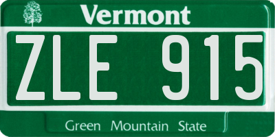 VT license plate ZLE915