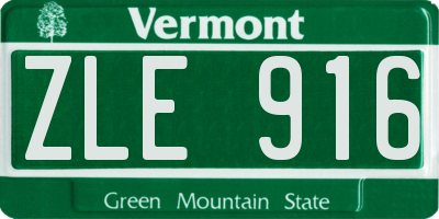 VT license plate ZLE916