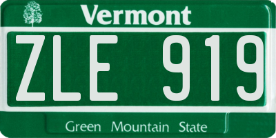 VT license plate ZLE919