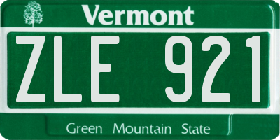 VT license plate ZLE921