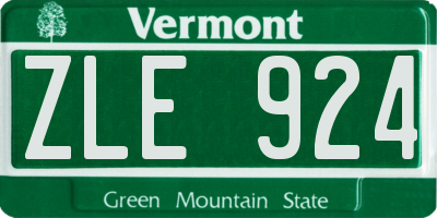 VT license plate ZLE924