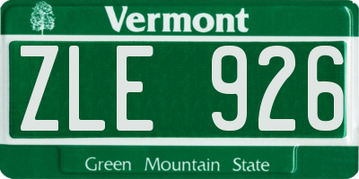 VT license plate ZLE926