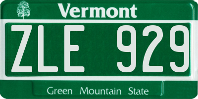 VT license plate ZLE929