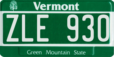 VT license plate ZLE930
