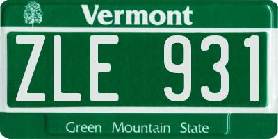 VT license plate ZLE931