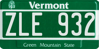 VT license plate ZLE932